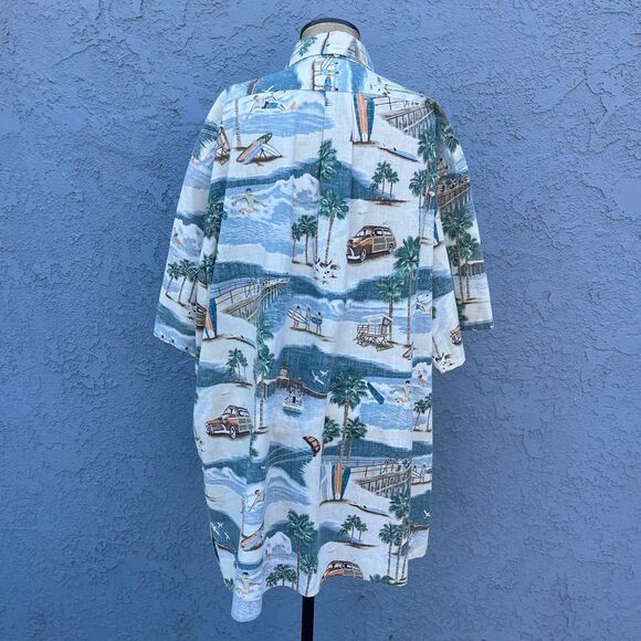 Reyn Spooner Mens Hawaiian Shirt in 3Xl Surfing surfer Button Up - Picture 8 of 8